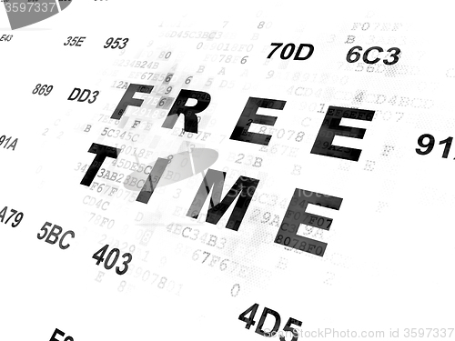 Image of Time concept: Free Time on Digital background