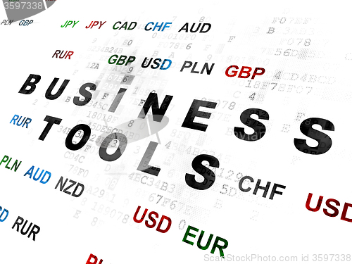 Image of Finance concept: Business Tools on Digital background