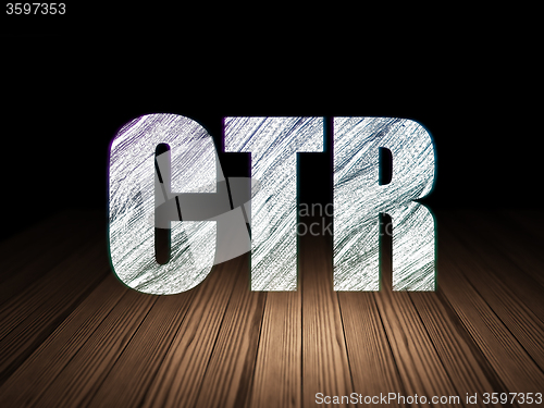 Image of Business concept: CTR in grunge dark room