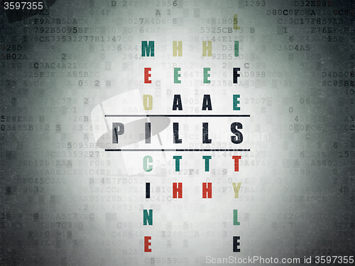 Image of Healthcare concept: Pills in Crossword Puzzle