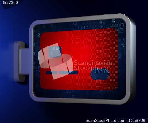 Image of Currency concept: Credit Card on billboard background