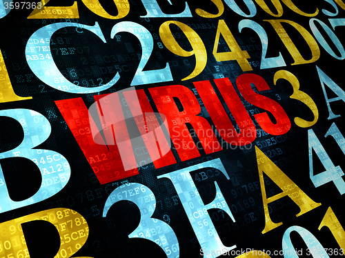 Image of Protection concept: Virus on Digital background