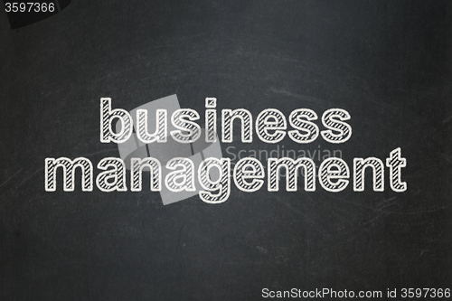 Image of Business concept: Business Management on chalkboard background