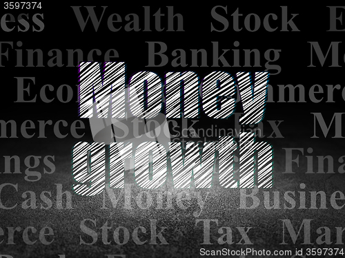 Image of Banking concept: Money Growth in grunge dark room