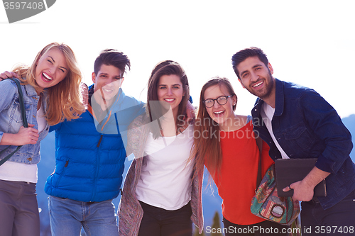 Image of happy students group