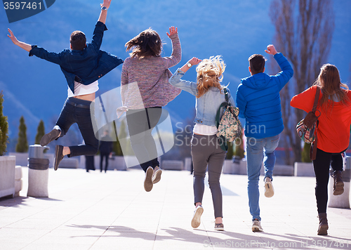 Image of happy students group