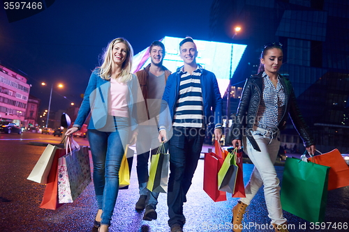 Image of Group Of Friends Enjoying Shopping