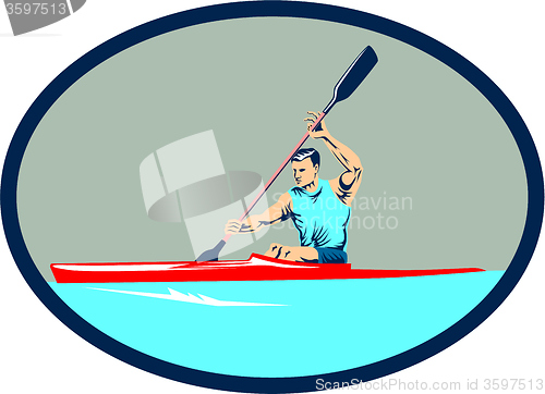 Image of Kayak Racing Canoe Sprint Oval Retro