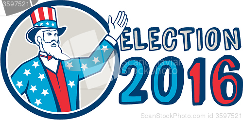 Image of Election 2016 Uncle Sam Hand Up Circle Retro