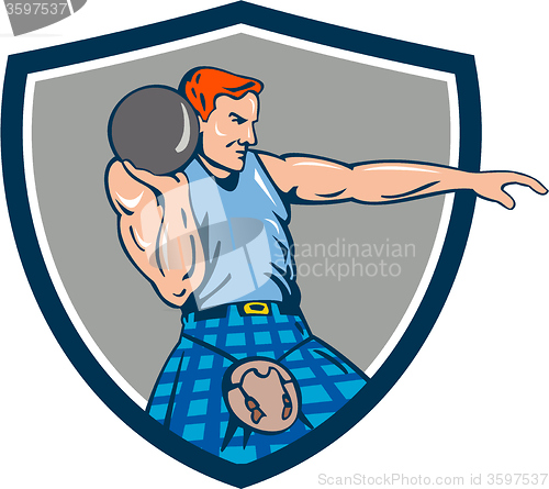 Image of Highland Games Stone Put Throw Crest Retro