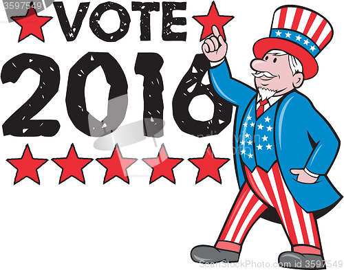 Image of Vote 2016 Uncle Sam Hand Pointing Up Retro