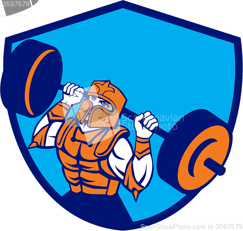 Image of Knight Lifting Barbell Crest Retro