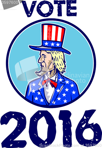 Image of Vote 2016 Uncle Sam TopHat American Flag Circle Retro