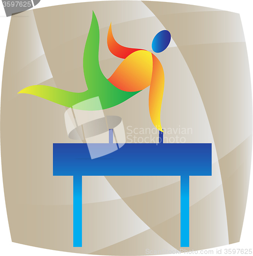 Image of Pommel Horse Gymnastics Square Retro