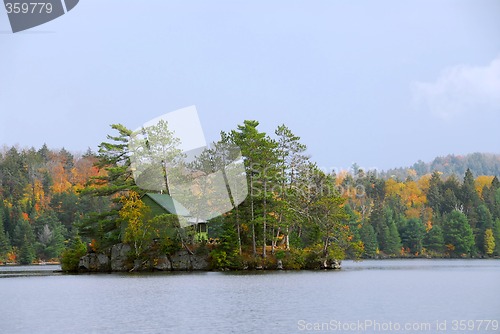 Image of Cabin on island