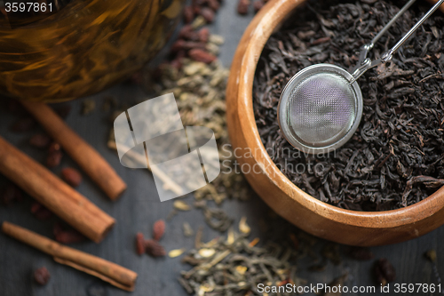 Image of berries tea composition