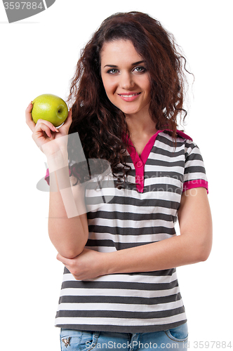 Image of Girl with green apple