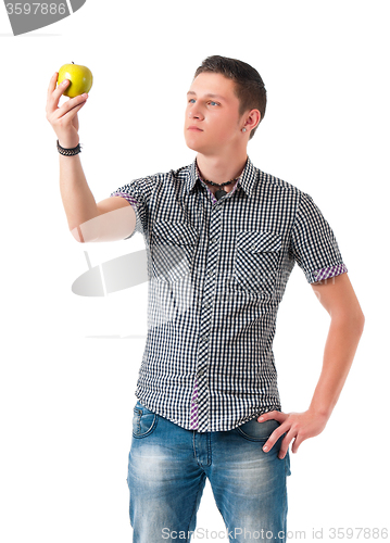 Image of Man with green apple