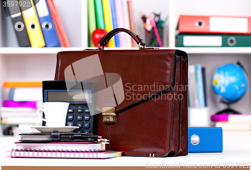 Image of Leather briefcase