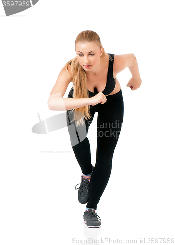 Image of Woman doing fitness exercise