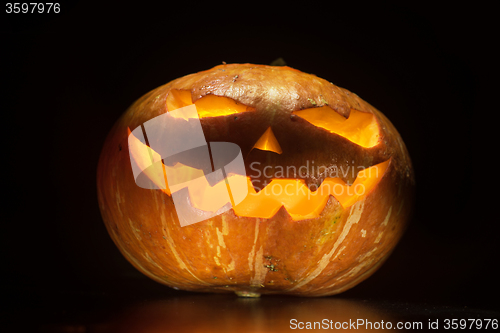 Image of Halloween pumpkin on black
