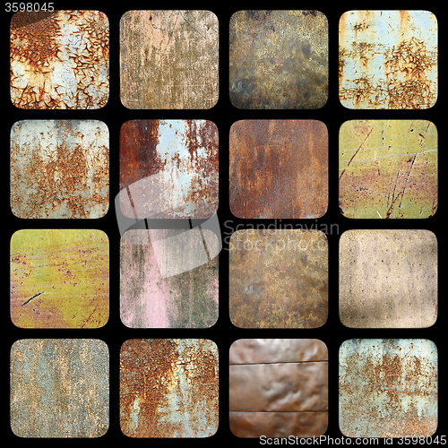 Image of collection of interesting rusty metal textures