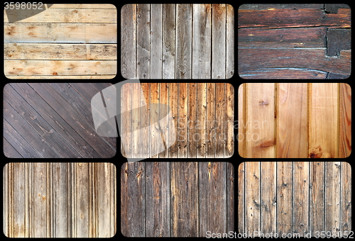 Image of collection of wood plank textures