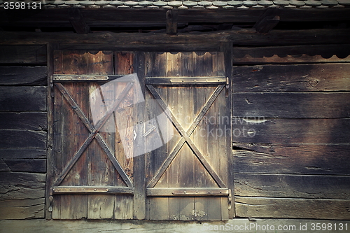 Image of old door to traditional romanian cottage