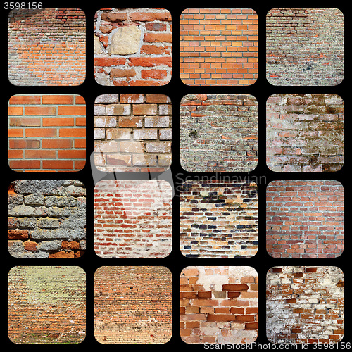 Image of collection of brick wall textures