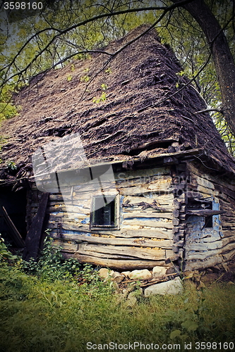 Image of abandoned old traditional romanian mountain house