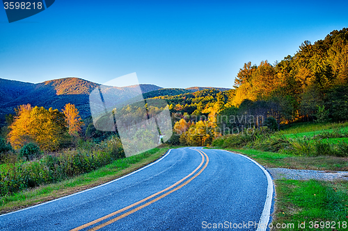 Image of driving through  blue ridge mountains national park 