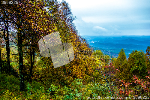 Image of driving through  blue ridge mountains national park 