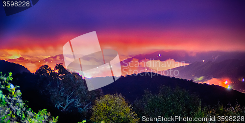 Image of Mountaintop view of rolling hills in the Blue Ridge Mountains 