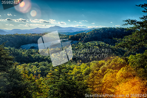 Image of stone mountain north carolina scenery during autumn season