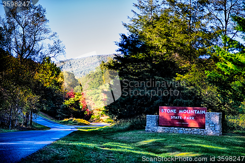 Image of stone mountain north carolina scenery during autumn season