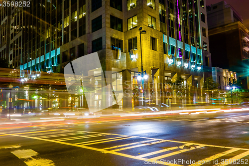 Image of night time on streets of charlotte north carolina