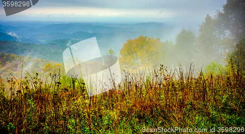 Image of driving through  blue ridge mountains national park 