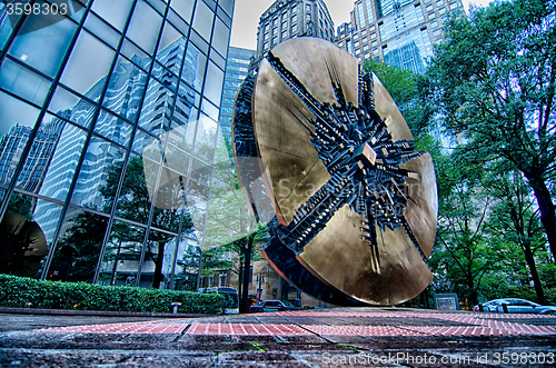 Image of sculpture in uptown charlotte grande disk