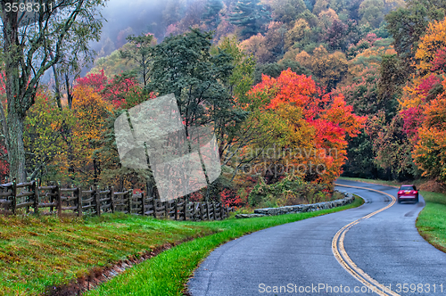 Image of autumn drive on blue ridge parkway