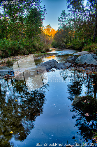 Image of stone mountain north carolina scenery during autumn season