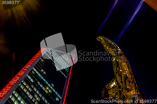 Image of night time on streets of charlotte north carolina