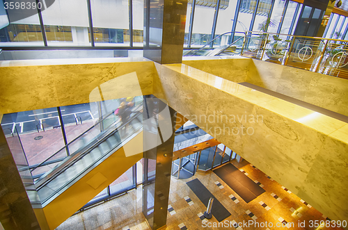 Image of Interior of an office building lobby with reception