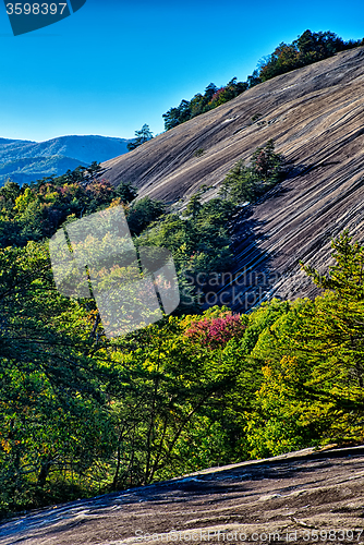 Image of stone mountain north carolina scenery during autumn season