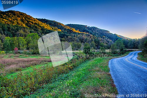 Image of driving through  blue ridge mountains national park 