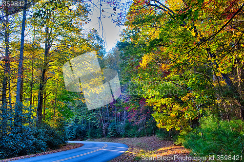 Image of stone mountain north carolina scenery during autumn season