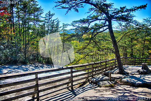 Image of stone mountain north carolina scenery during autumn season