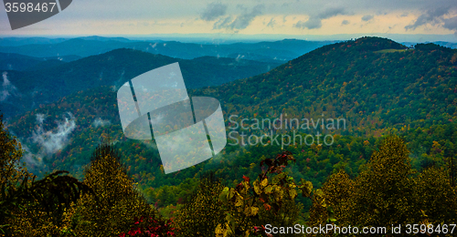 Image of driving through  blue ridge mountains national park 