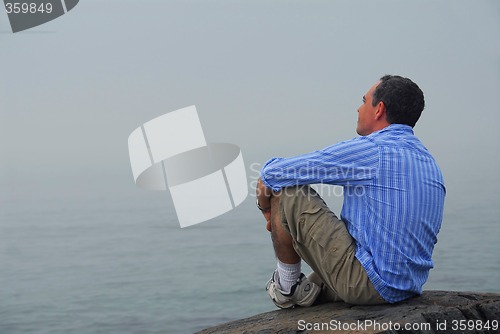 Image of Man looking fog