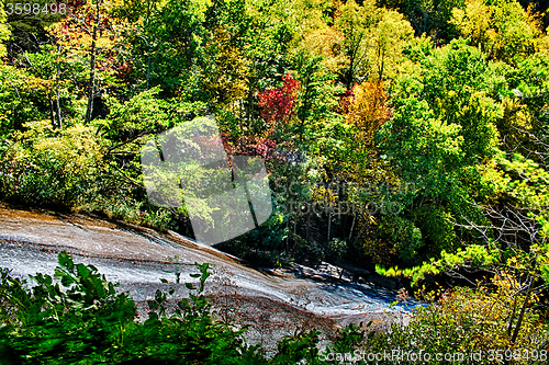 Image of stone mountain north carolina scenery during autumn season