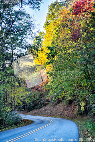 Image of stone mountain north carolina scenery during autumn season